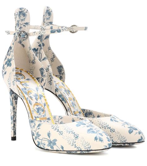 gucci blue floral heel|gucci cindi heels.